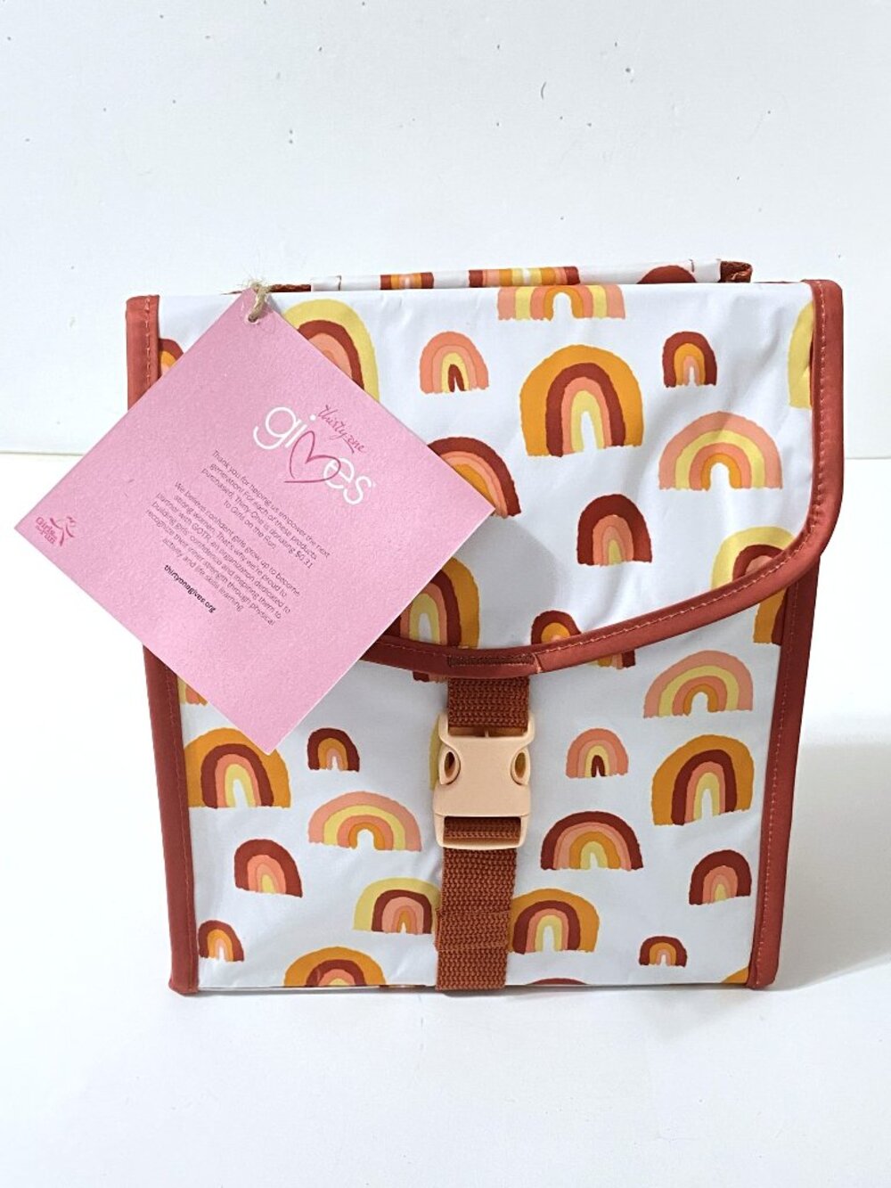 Thirty-One Insulated Lunch Bag in Boho Rainbows Pop Thermal Lining Food Safe NEW